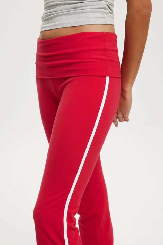 Cotton On Pants Bella Bootleg Pant Crimson Red Sporty Stripe 8211 Women