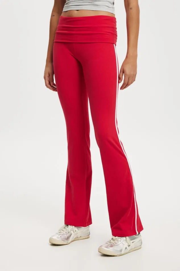 Cotton On Pants Bella Bootleg Pant Crimson Red Sporty Stripe 8211 Women