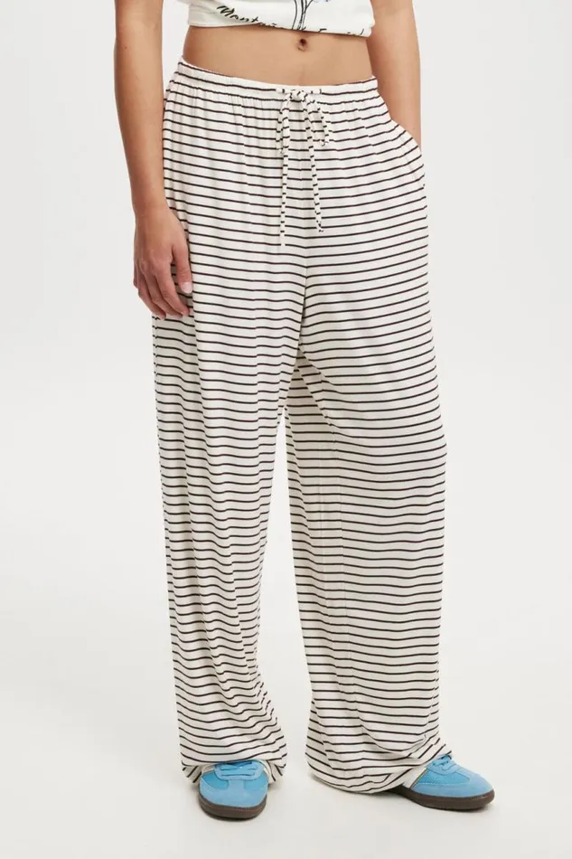 Cotton On Pants Blair Wide Leg Pant Lorry Stripecherry Choc 8211 Women