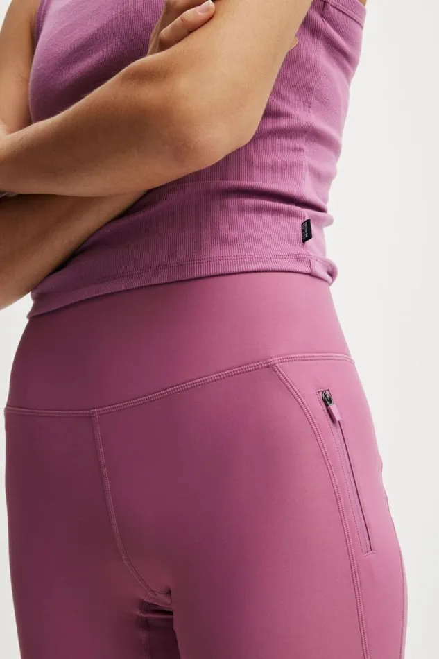 Cotton On Pants Fleece Lined Full Length Tight Red Violet 8211 Women