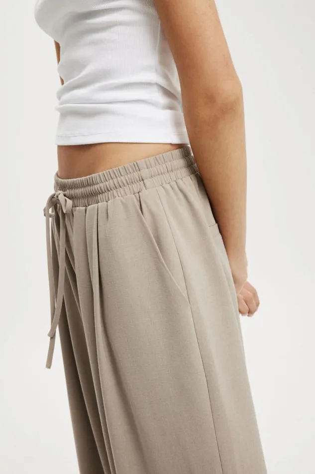 Cotton On Pants Luis Pull On Suiting Pant Taupe Marle 8211 Women