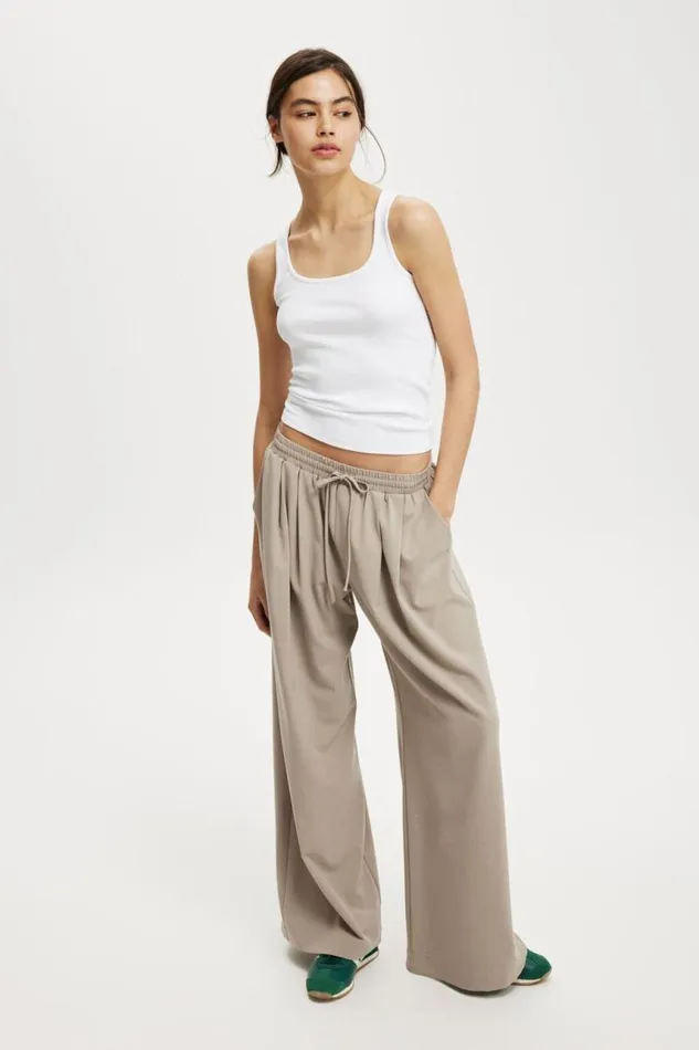 Cotton On Pants Luis Pull On Suiting Pant Taupe Marle 8211 Women