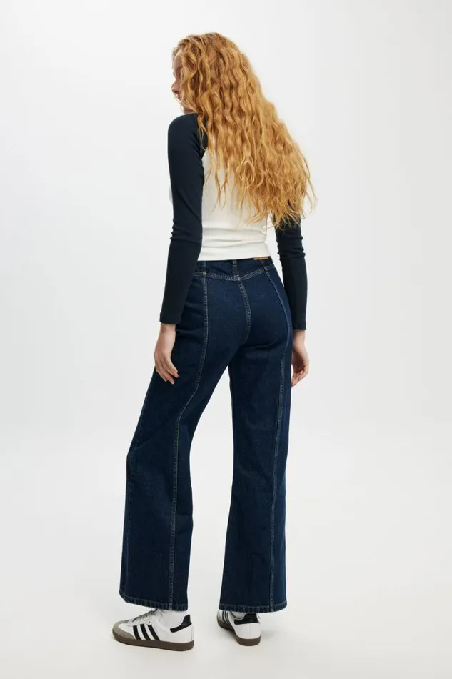 Cotton On Pants Seam Wide Jean Rinse Blue 8211 Women