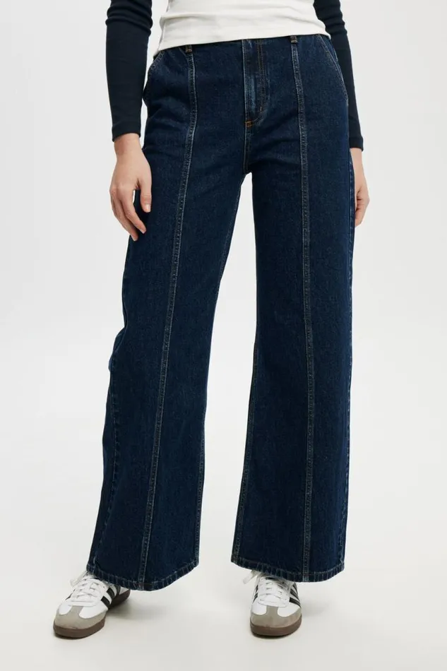 Cotton On Pants Seam Wide Jean Rinse Blue 8211 Women