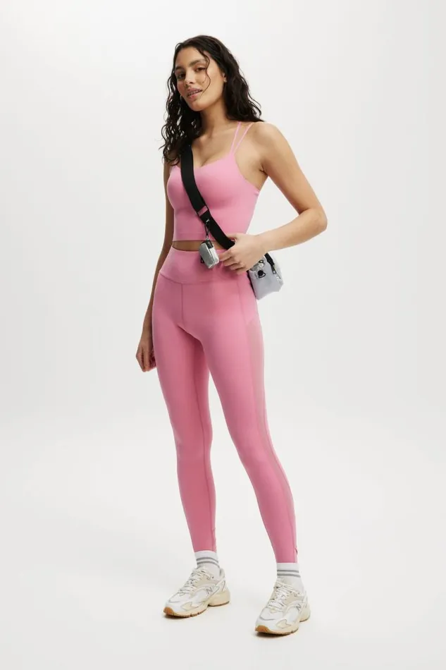 Cotton On Pants Ultra Luxe Mesh Panel 78 Tight Radiant Raspberry Mesh 8211 Women
