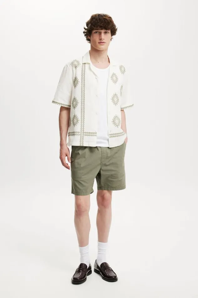 Cotton On Shirts and Polos Cabana Short Sleeve Shirt Off White Paisley 8211 Men