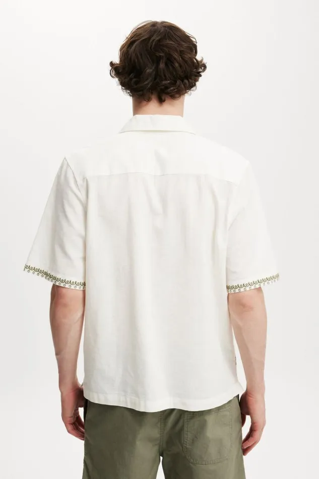 Cotton On Shirts and Polos Cabana Short Sleeve Shirt Off White Paisley 8211 Men