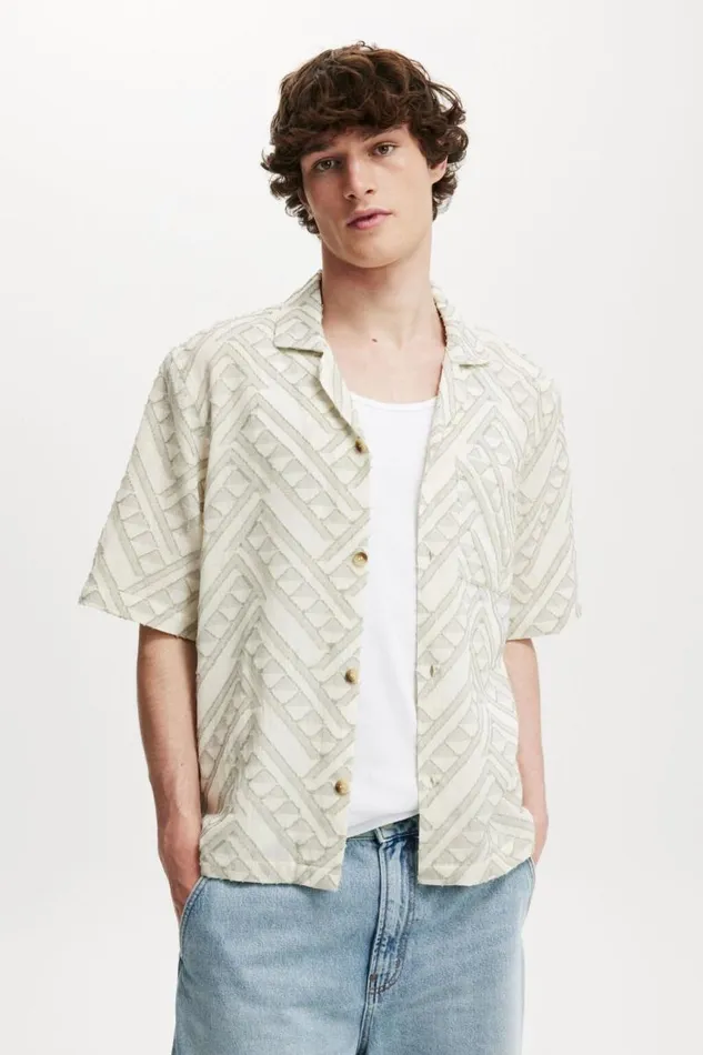 Cotton On Shirts and Polos Freemont Short Sleeve Shirt Pyramid Art 8211 Men