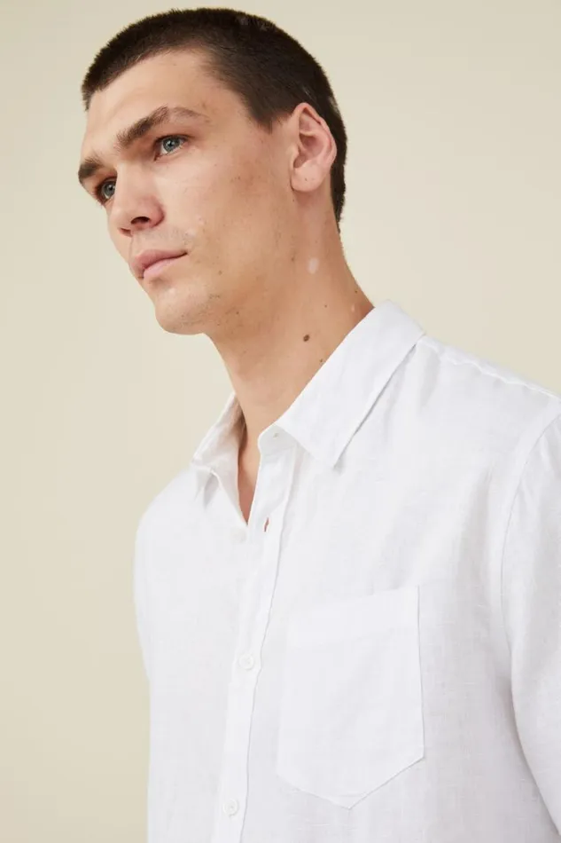Cotton On Shirts and Polos Linen Long Sleeve Shirt White 8211 Men Cotton On Shirts and Polos Linen Long Sleeve Shirt White 8211 Men