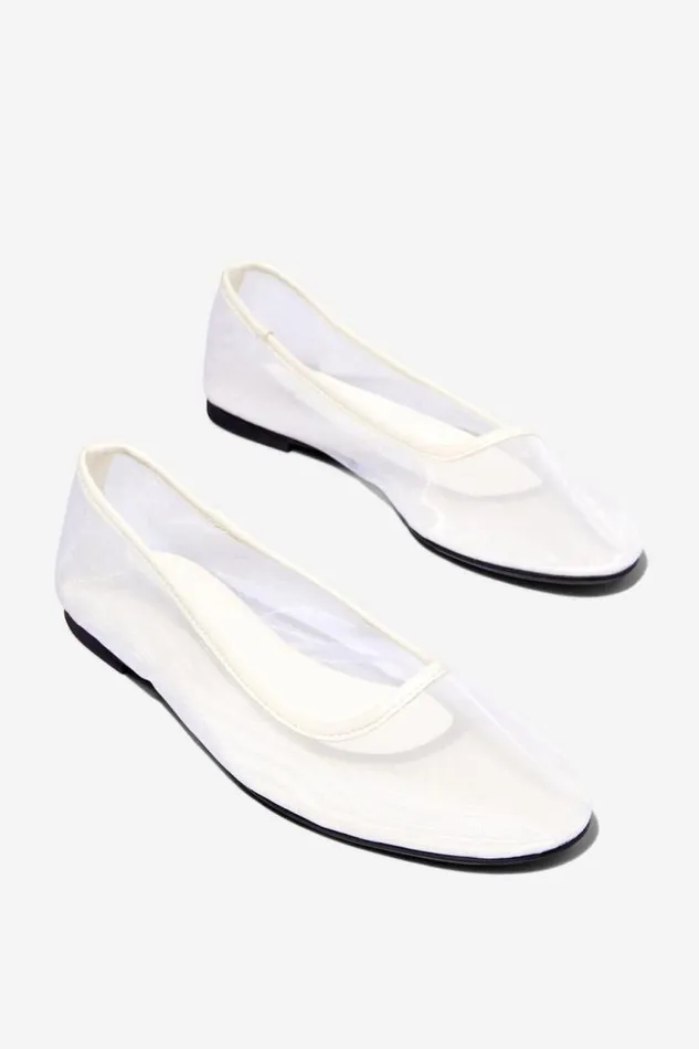 Cotton On ShoesandSlippers Amy Round Ballet Vanilla Fine Mesh 8211 Women