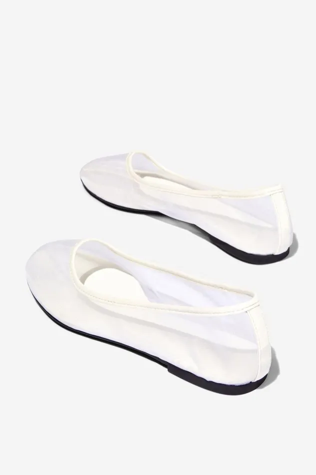 Cotton On ShoesandSlippers Amy Round Ballet Vanilla Fine Mesh 8211 Women