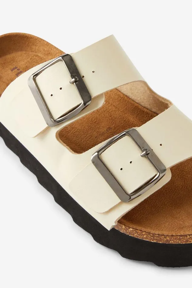 Cotton On ShoesandSlippers Rex Flatform Buckle Slide Ecru Smooth 8211 Women Cotton On ShoesandSlippers Rex Flatform Buckle Slide Ecru Smooth 8211 Women