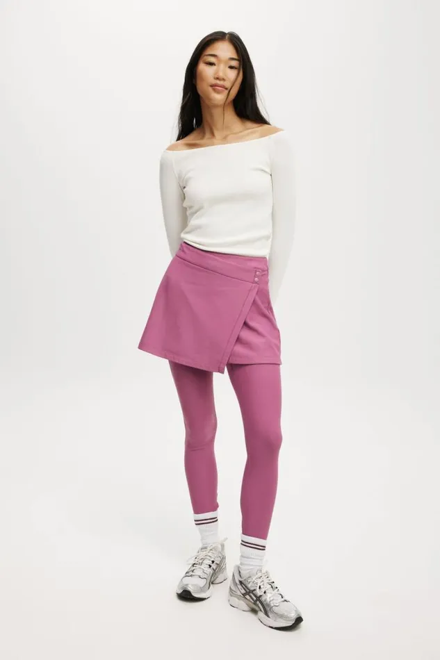 Cotton On Shorts Fleece Lined Wrap Skirt Red Violet 8211 Women