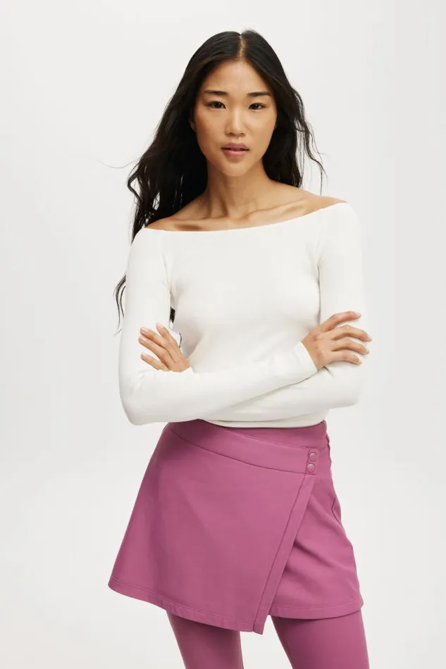 Cotton On Shorts Fleece Lined Wrap Skirt Red Violet 8211 Women