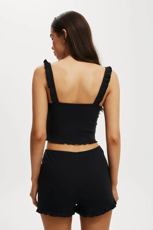 Cotton On Shorts Rib Ruffle Short Black 8211 Women Cotton On Shorts Rib Ruffle Short Black 8211 Women
