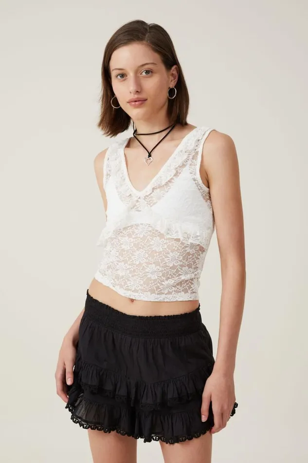 Cotton On Shorts Rylee Ruffle Short Black 8211 Women
