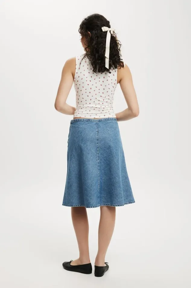 Cotton On Skirts Gigi Denim Midi Skirt Dream Blue 8211 Women Cotton On Skirts Gigi Denim Midi Skirt Dream Blue 8211 Women