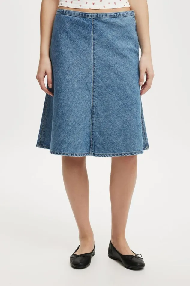 Cotton On Skirts Gigi Denim Midi Skirt Dream Blue 8211 Women Cotton On Skirts Gigi Denim Midi Skirt Dream Blue 8211 Women