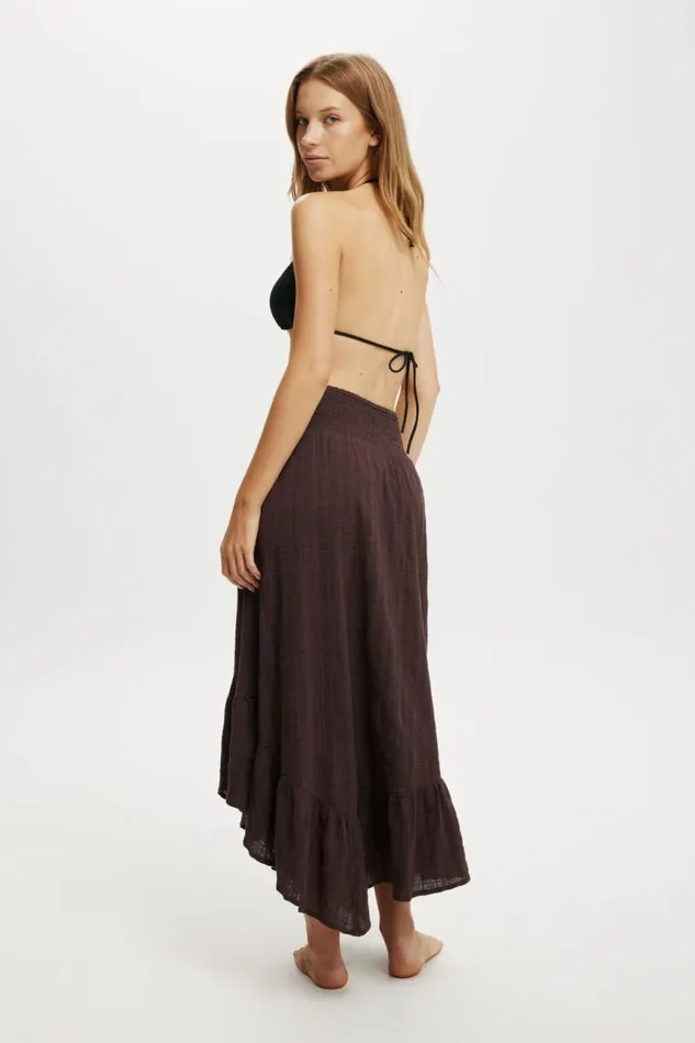 Cotton On Skirts Hanky Hem Beach Maxi Skirt Willow Brown 8211 Women