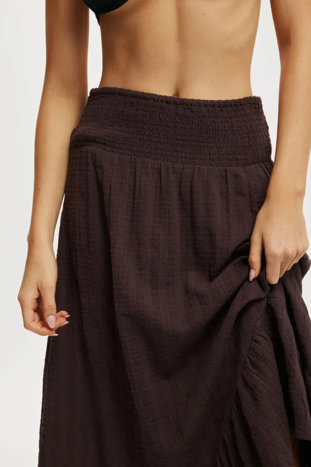 Cotton On Skirts Hanky Hem Beach Maxi Skirt Willow Brown 8211 Women