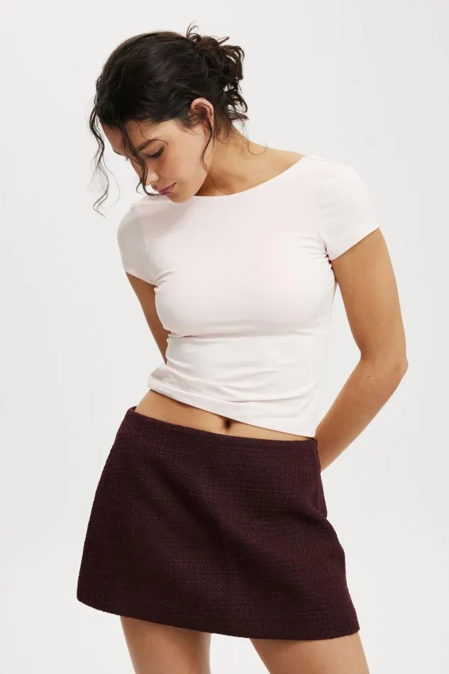 Cotton On Skirts Harper Suiting Mini Skirt Choc Cherry Texture 8211 Women