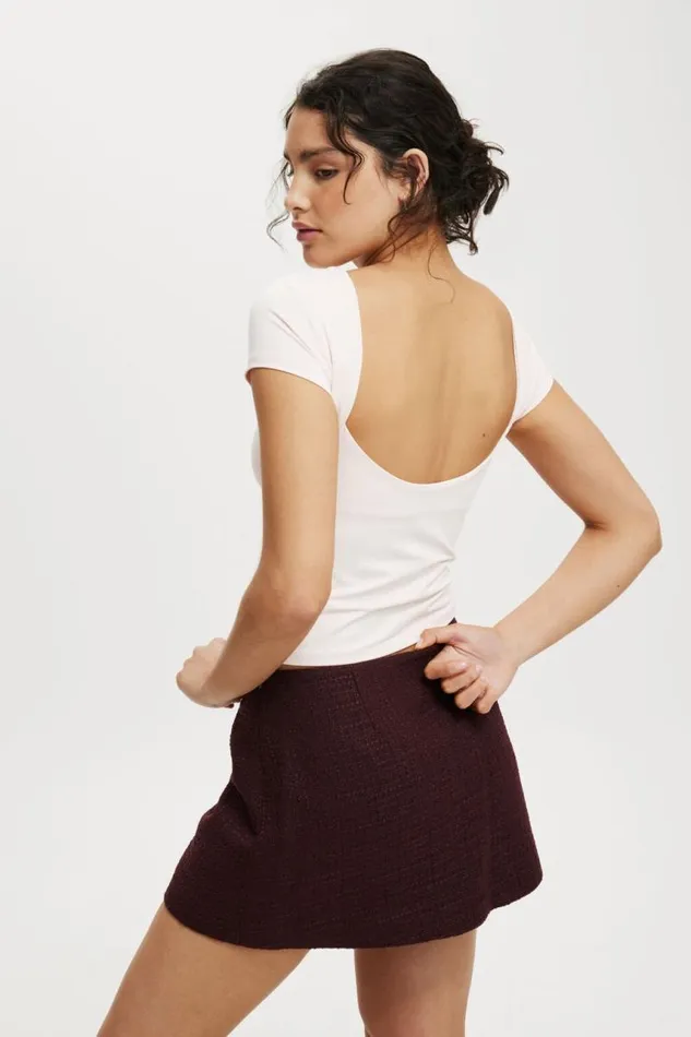 Cotton On Skirts Harper Suiting Mini Skirt Choc Cherry Texture 8211 Women