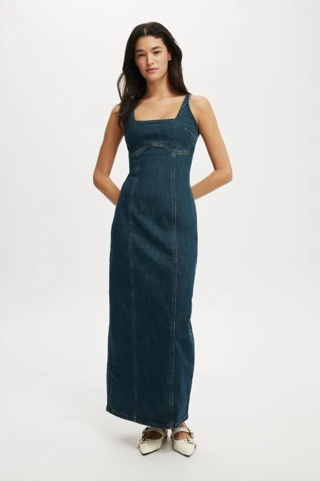Cotton On Skirts Sloan Denim Maxi Dress Mistic Blue 8211 Women