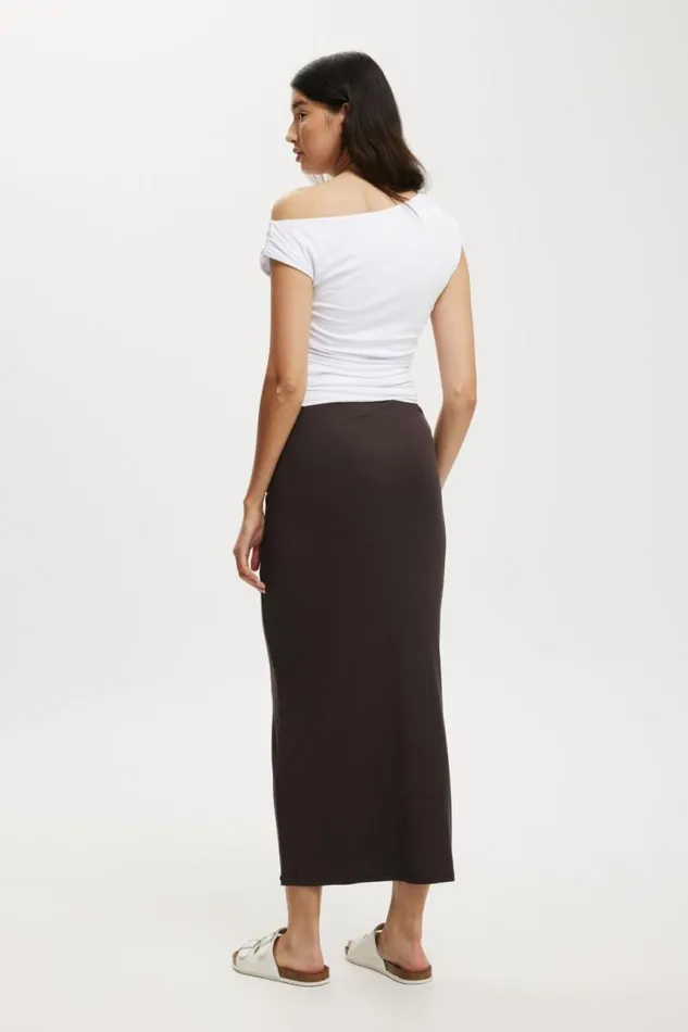 Cotton On Skirts Staple Rib Maxi Skirt Cold Brew 8211 Women