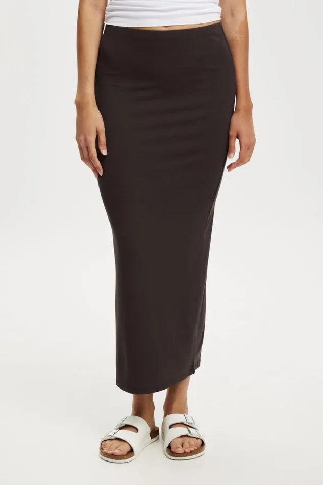 Cotton On Skirts Staple Rib Maxi Skirt Cold Brew 8211 Women