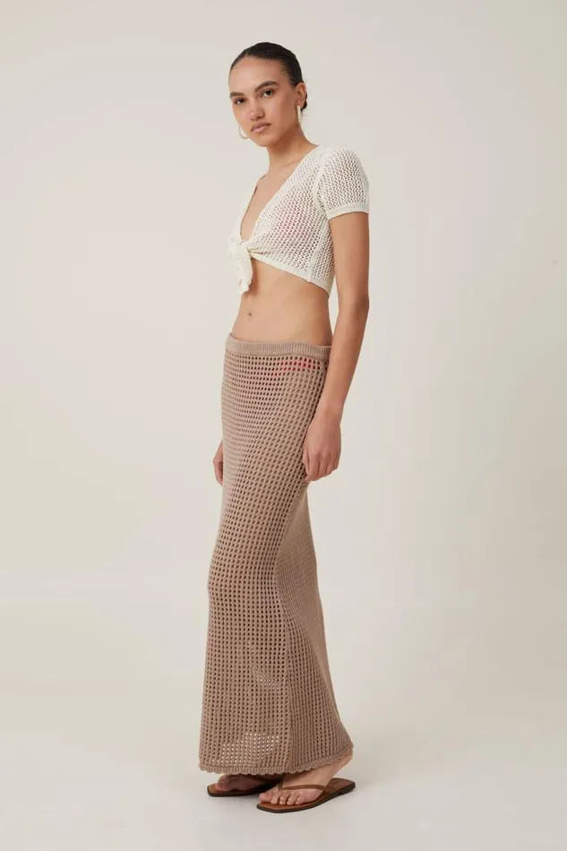 Cotton On Skirts Stormy Crochet Maxi Skirt Mocha 8211 Women