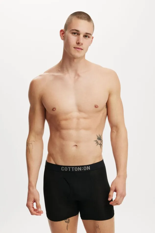 Cotton On Socks and Underwear Mens Bamboo Trunk Black 8211 Men