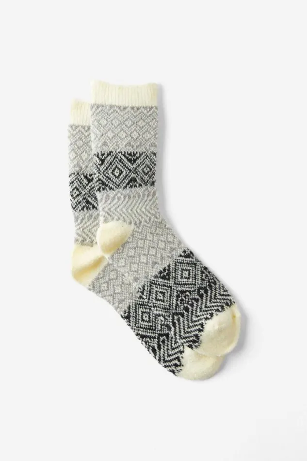 Cotton On Socks Fuzzy Fairisle Crew Sock Mono 8211 Women