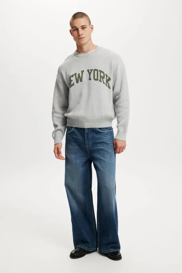 Cotton On Sweaters Heritage Crew Knit Grey Marle 8211 Men Cotton On Sweaters Heritage Crew Knit Grey Marle 8211 Men