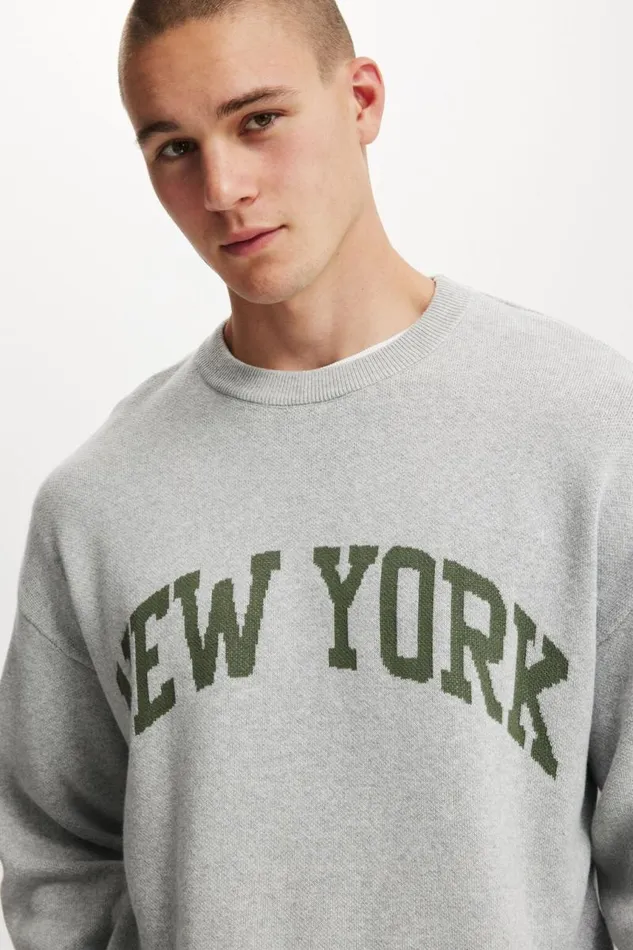 Cotton On Sweaters Heritage Crew Knit Grey Marle 8211 Men Cotton On Sweaters Heritage Crew Knit Grey Marle 8211 Men