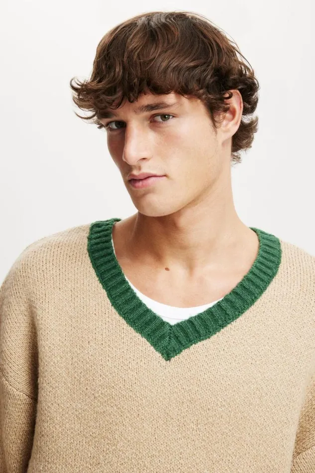 Cotton On Sweaters V Neck Knit Natural Marle 8211 Men Cotton On Sweaters V Neck Knit Natural Marle 8211 Men