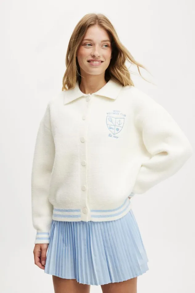 Cotton On SweatsandHoodies Active Knitted Graphic Bomber Coconut Milkheritage Club 8211 Women