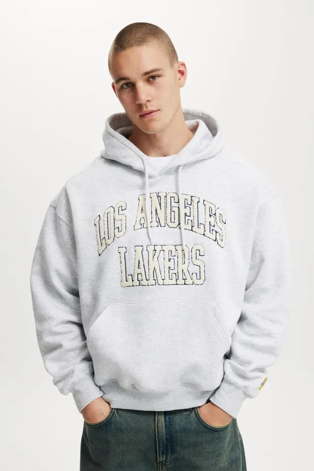 Cotton On Sweats and Hoodies Box Fit Nba Hoodie Lcn Nba Grey Marle Lakers 8211 College 8211 Men Cotton On Sweats and Hoodies Box Fit Nba Hoodie Lcn Nba Grey Marle Lakers 8211 College 8211 Men