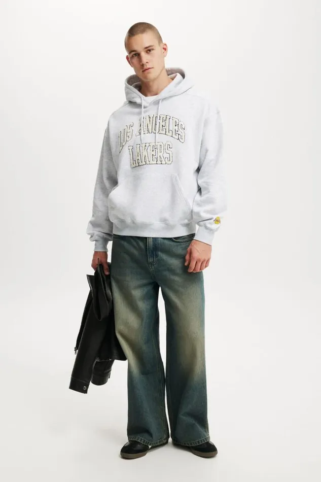 Cotton On Sweats and Hoodies Box Fit Nba Hoodie Lcn Nba Grey Marle Lakers 8211 College 8211 Men Cotton On Sweats and Hoodies Box Fit Nba Hoodie Lcn Nba Grey Marle Lakers 8211 College 8211 Men