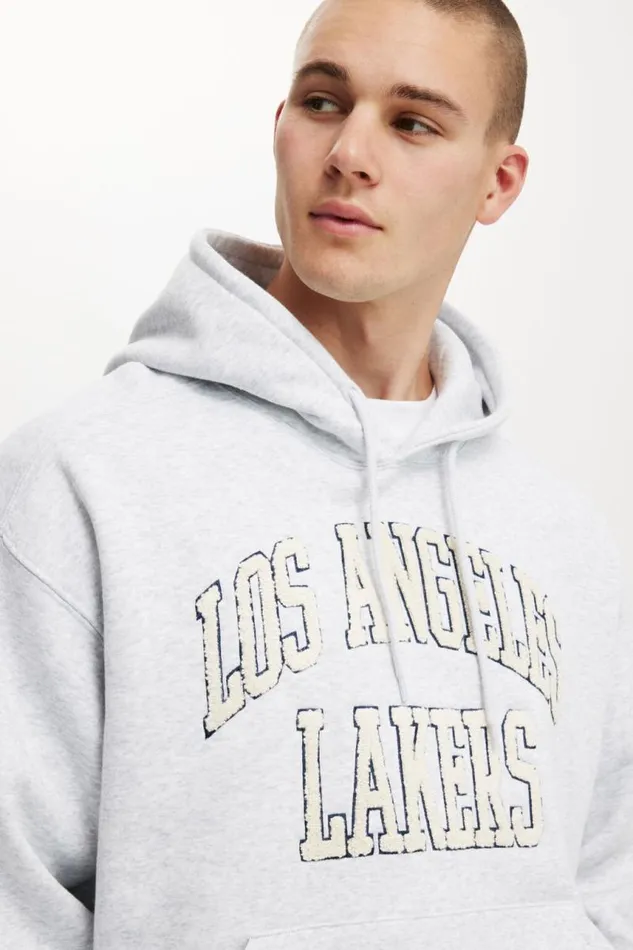 Cotton On Sweats and Hoodies Box Fit Nba Hoodie Lcn Nba Grey Marle Lakers 8211 College 8211 Men Cotton On Sweats and Hoodies Box Fit Nba Hoodie Lcn Nba Grey Marle Lakers 8211 College 8211 Men