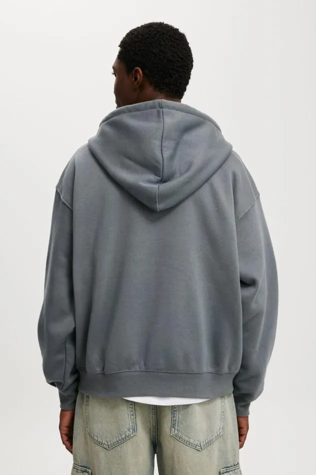 Cotton On Sweats and Hoodies Box Fit Zip Up Hoodie Slate Stone Two Way Zip 8211 Men Cotton On Sweats and Hoodies Box Fit Zip Up Hoodie Slate Stone Two Way Zip 8211 Men
