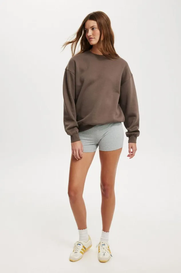 Cotton On SweatsandHoodies Classic Fleece Crew Sweatshirt Dark Truffle 8211 Women