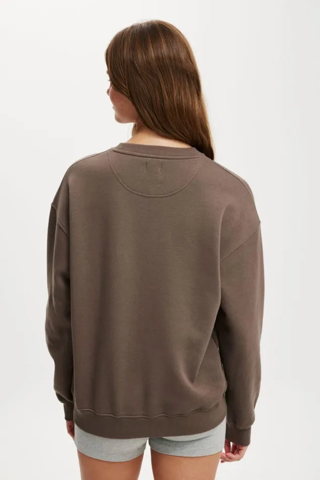 Cotton On SweatsandHoodies Classic Fleece Crew Sweatshirt Dark Truffle 8211 Women