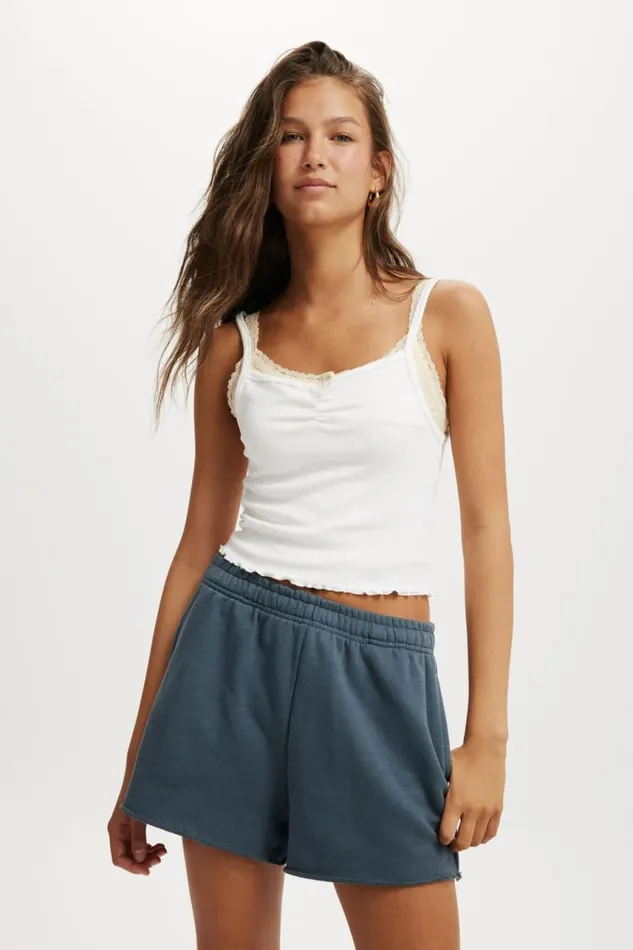 Cotton On SweatsandHoodies Classic Fleece Mini Short Slate Blue 8211 Women