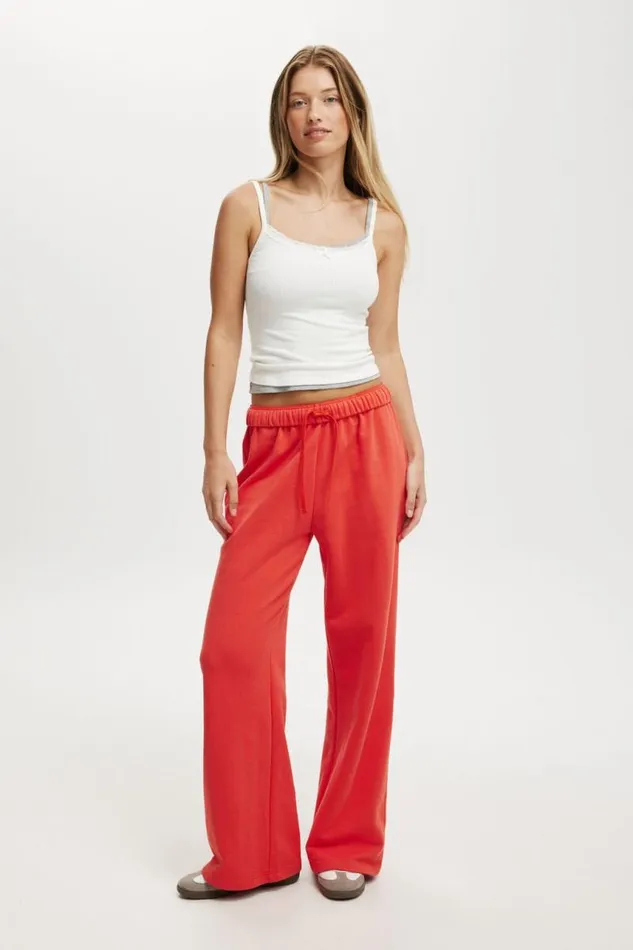 Cotton On SweatsandHoodies Classic Fleece Wide Leg Sweatpant Vermillion 8211 Women