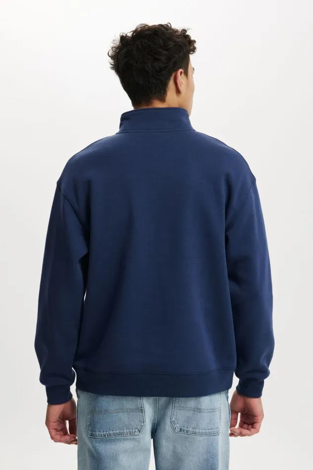 Cotton On Sweats and Hoodies Graphic 14 Zip Fleece Indigo Arcade Blanc 8211 Men Cotton On Sweats and Hoodies Graphic 14 Zip Fleece Indigo Arcade Blanc 8211 Men