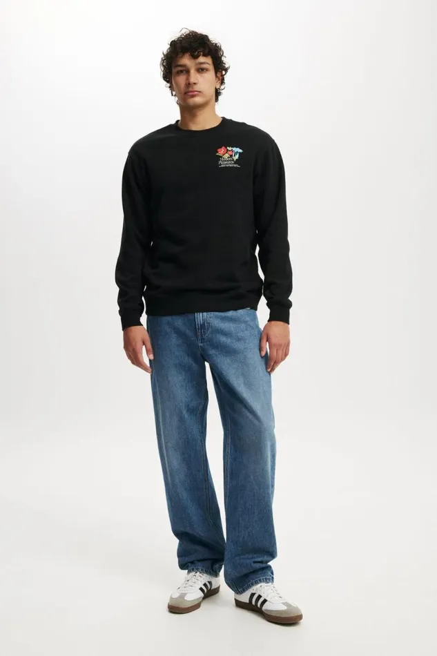 Cotton On Sweats and Hoodies Graphic Crew Fleece Blackmodern 8211 Men Cotton On Sweats and Hoodies Graphic Crew Fleece Blackmodern 8211 Men
