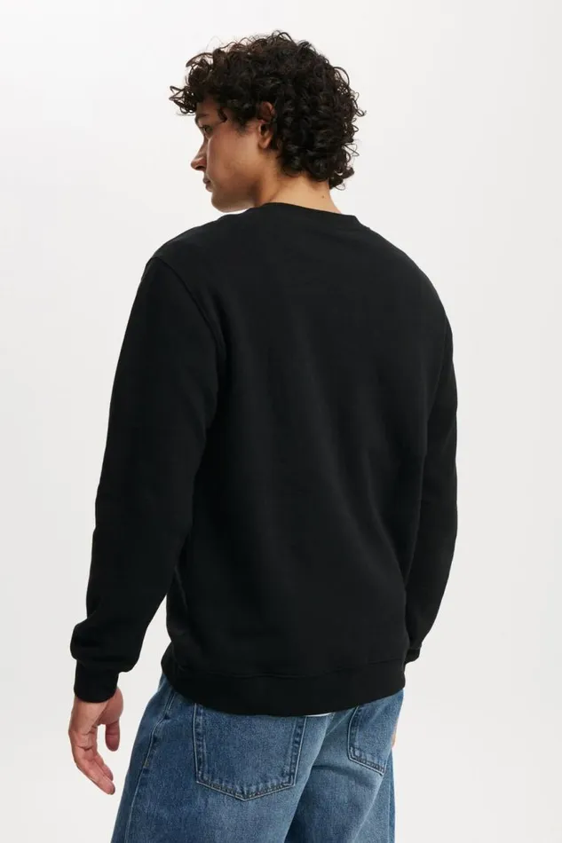 Cotton On Sweats and Hoodies Graphic Crew Fleece Blackmodern 8211 Men Cotton On Sweats and Hoodies Graphic Crew Fleece Blackmodern 8211 Men