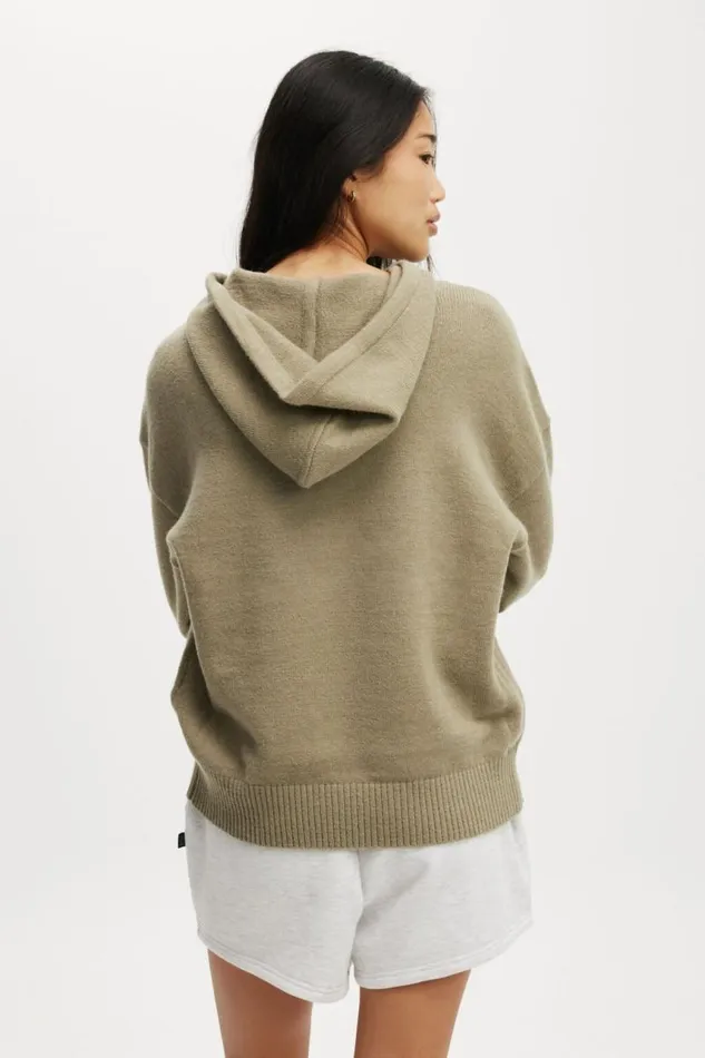 Cotton On SweatsandHoodies Knitted Premium Hoodie Dusty Khaki 8211 Women Cotton On SweatsandHoodies Knitted Premium Hoodie Dusty Khaki 8211 Women