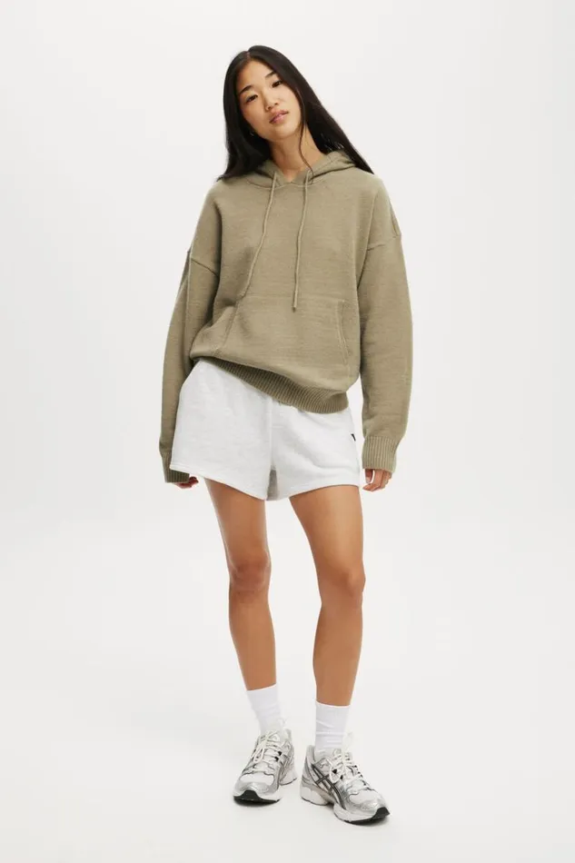 Cotton On SweatsandHoodies Knitted Premium Hoodie Dusty Khaki 8211 Women Cotton On SweatsandHoodies Knitted Premium Hoodie Dusty Khaki 8211 Women