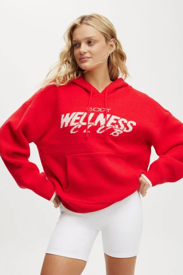 Cotton On SweatsandHoodies Knitted Premium Hoodie Raspberrybody Wellness Club Coconut Milk 8211 Women